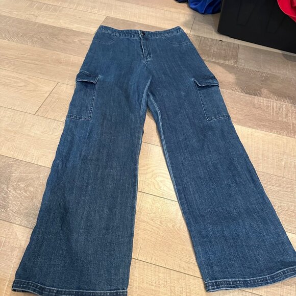 WEISSMAN WOMENS LARGE ADULT LA DENIM CARGO PANTS - Picture 6 of 7